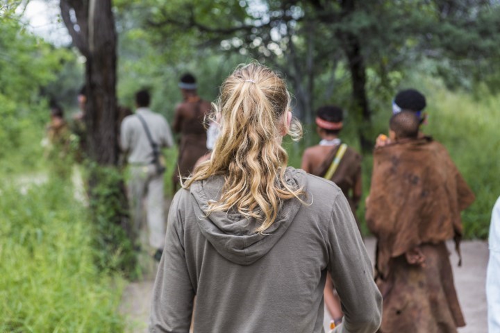 Walking trail with safari members